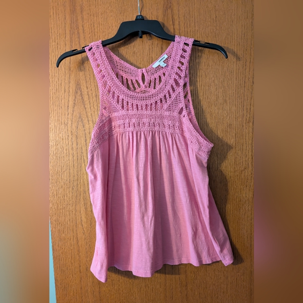 Sonoma Pink Crochet Tank Top Size Large